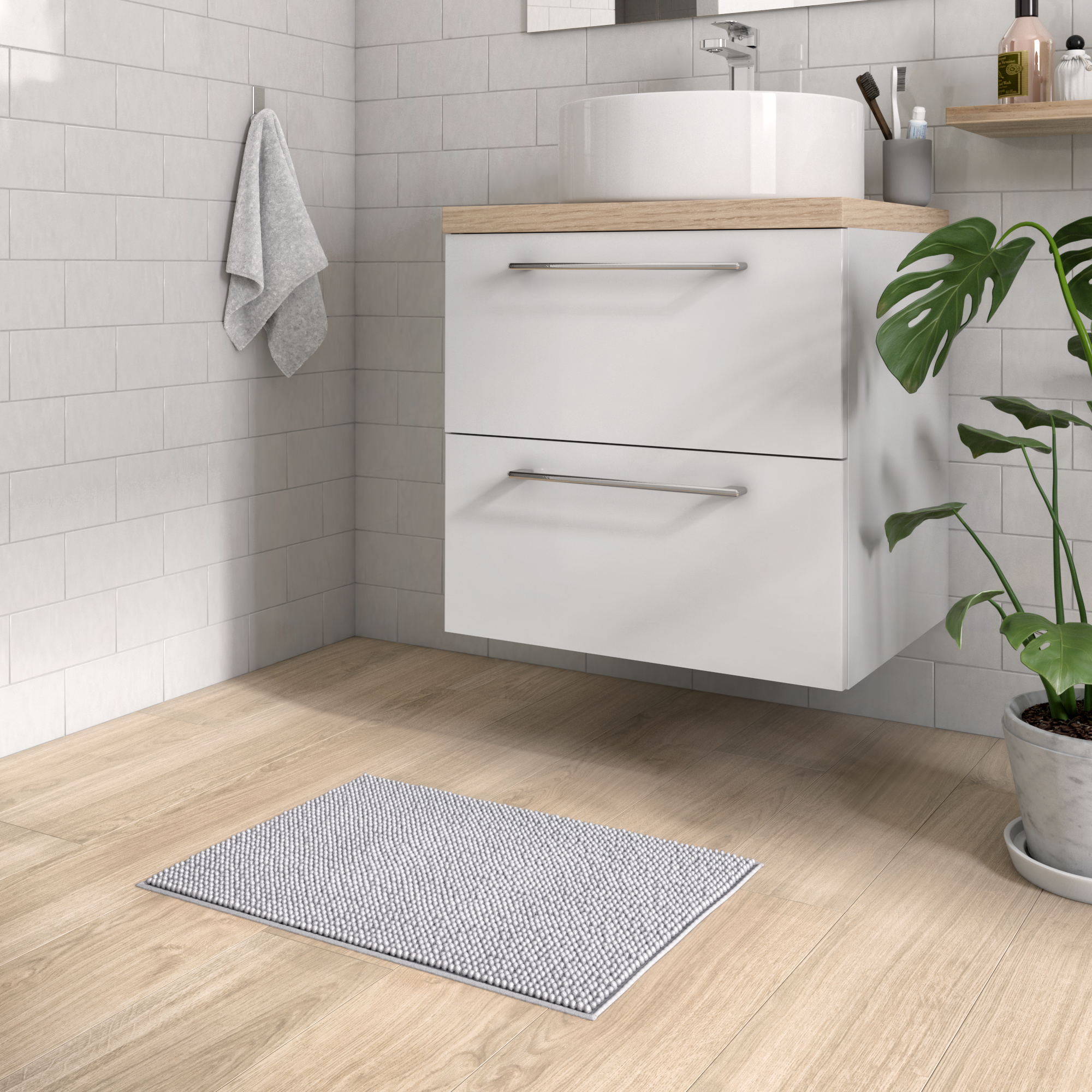 Tapete de banheira 40x60 cm cinza Sensea - 2