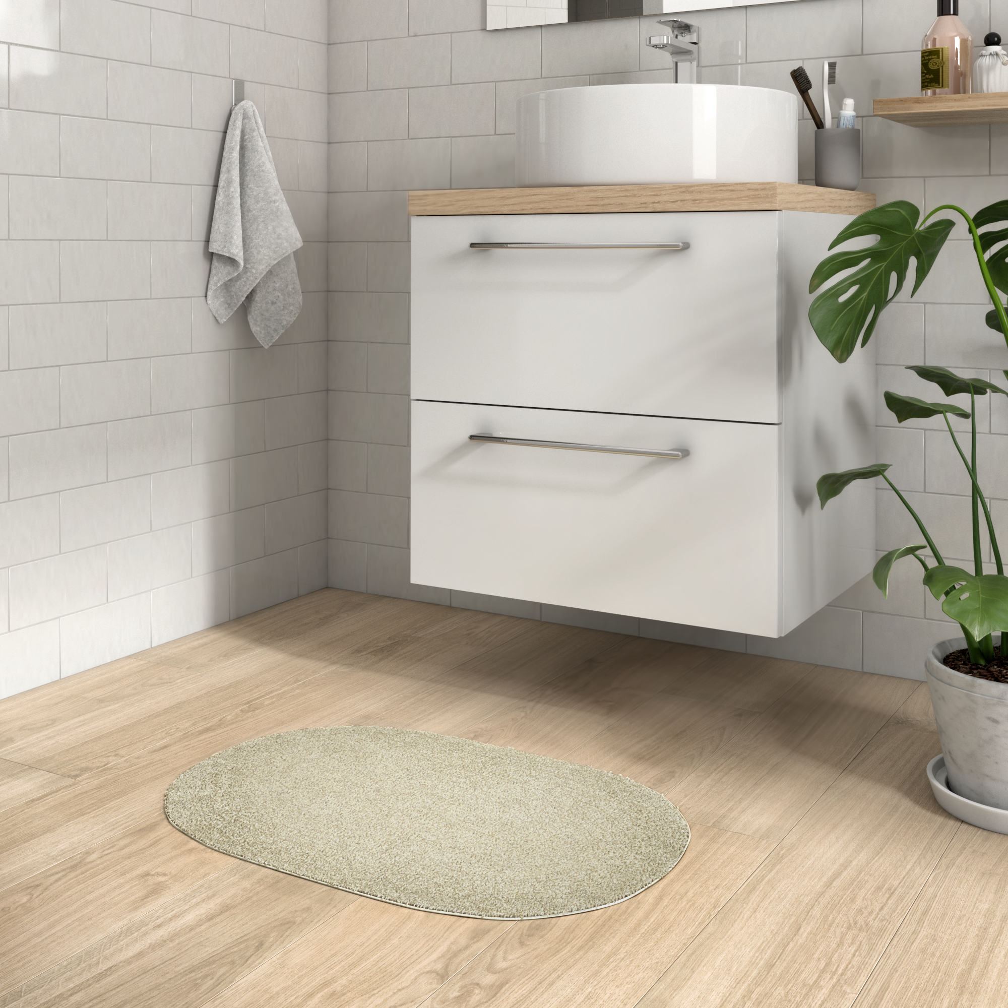 Tapete de casa de banho PP FUNKY 40X60 BEGE - 7