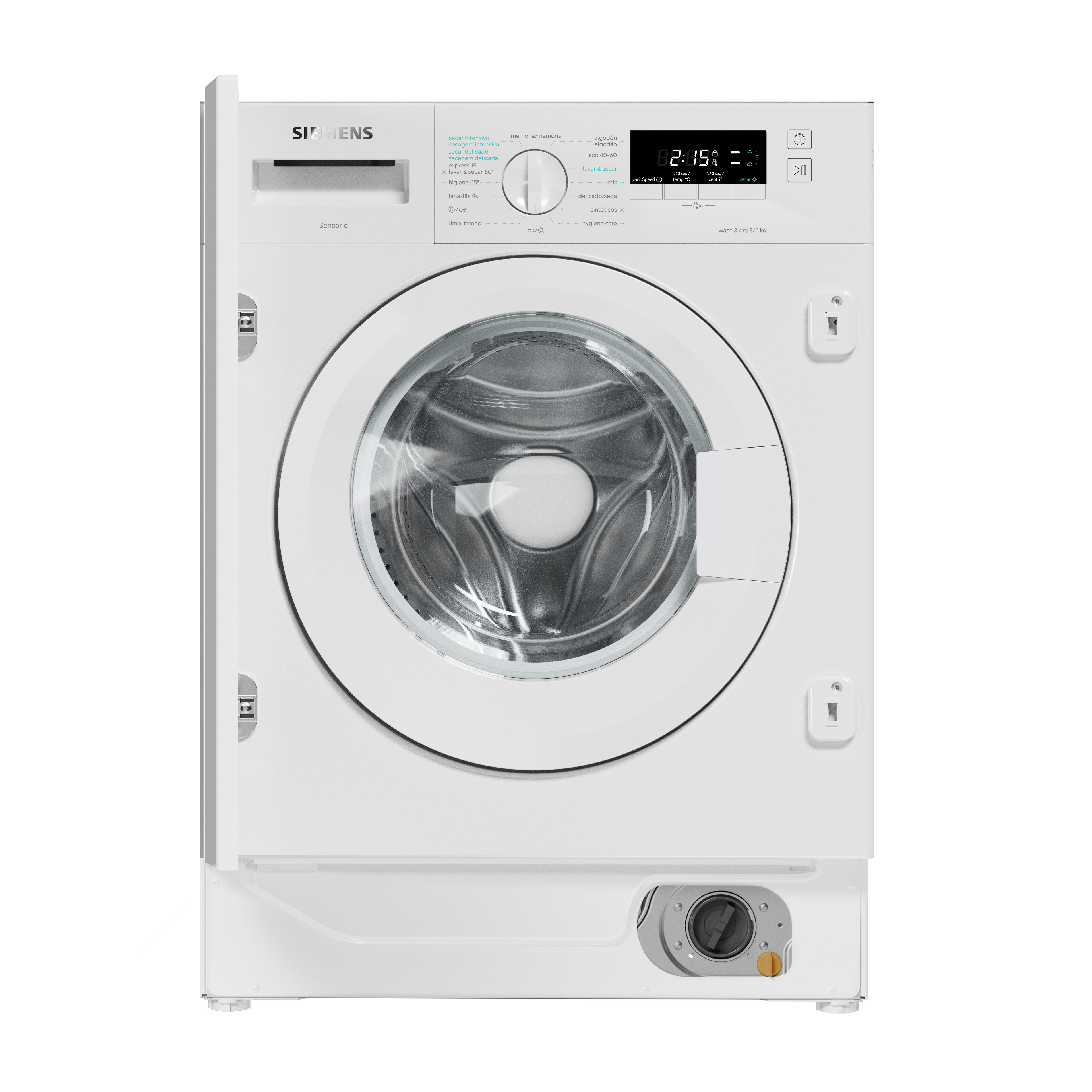 lavadora secadora siemens wk14d260es carga frontal 85 kg 1400 rpm 6 programas clase a blanco