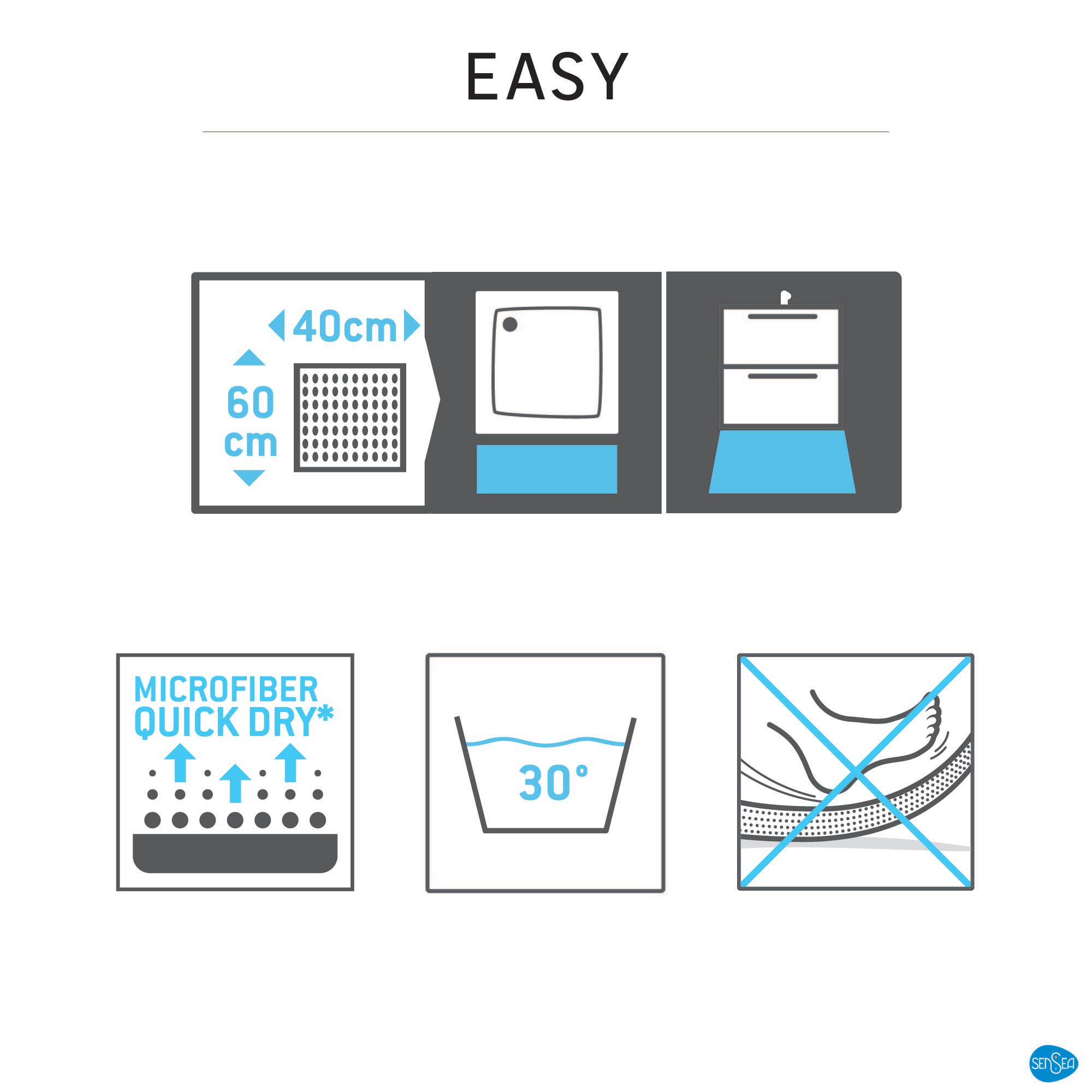 Tapis de bain l.40 x L.60 cm orange Easy SENSEA - 6