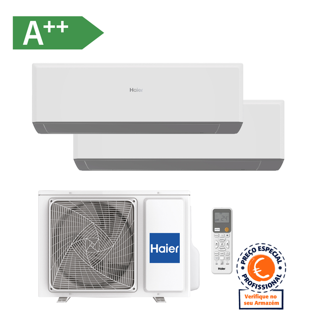 AR CONDICIONADO MULTISPLIT 2X12K BTU HAIER GEOS R+ COM WIFI A***/A**