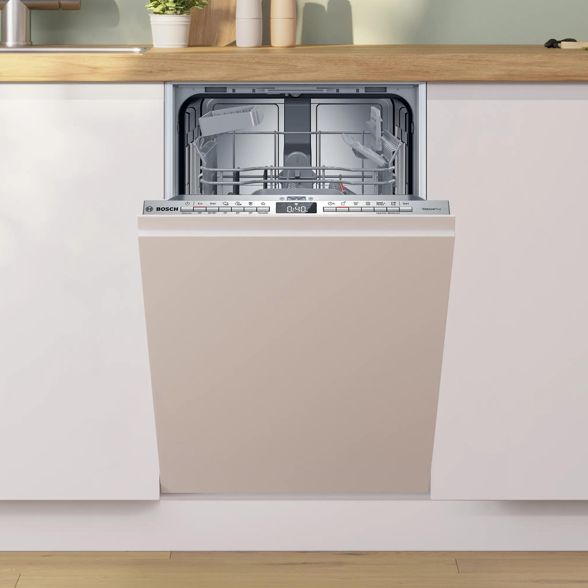 lavavajillas integrable bosch sph4ekx17e 10 cubiertos 6 programas con inicio diferido inox 45cm clase b
