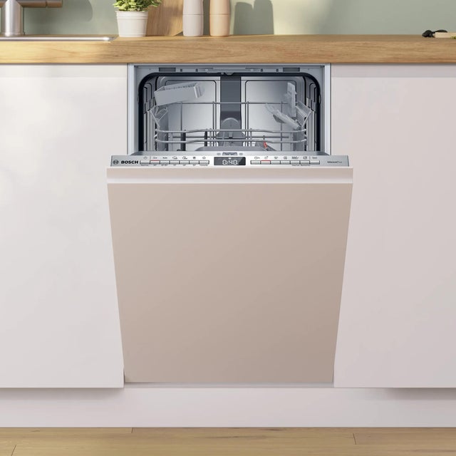 Lavavajillas integrable BOSCH SPH4EKX17E 10 cubiertos 6 programas con inicio diferido inox 45cm clase B