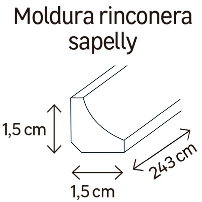 Rinconera de MDF melamina sapelly 15x15 mm x 2,43 m (ancho x grueso x largo) - 2
