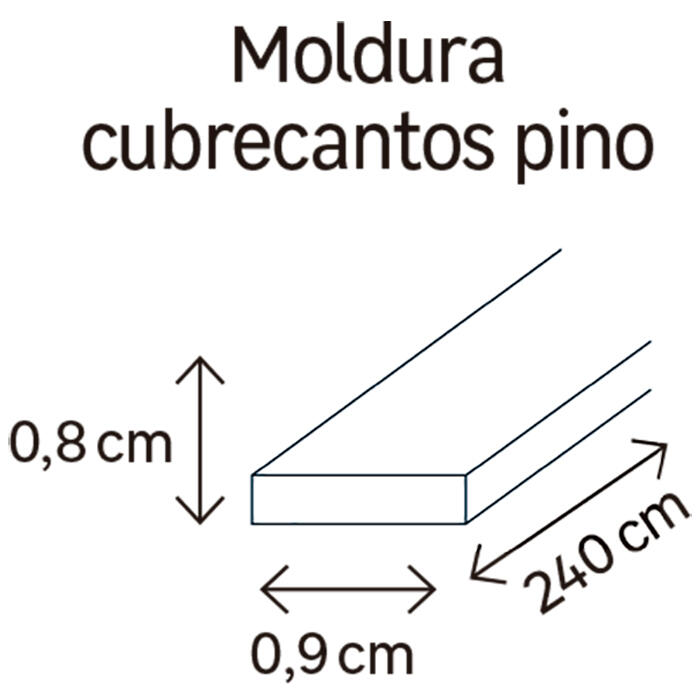 Rinconera Pino 9x8 mm x 2,40 m (ancho x grueso x largo) - 2