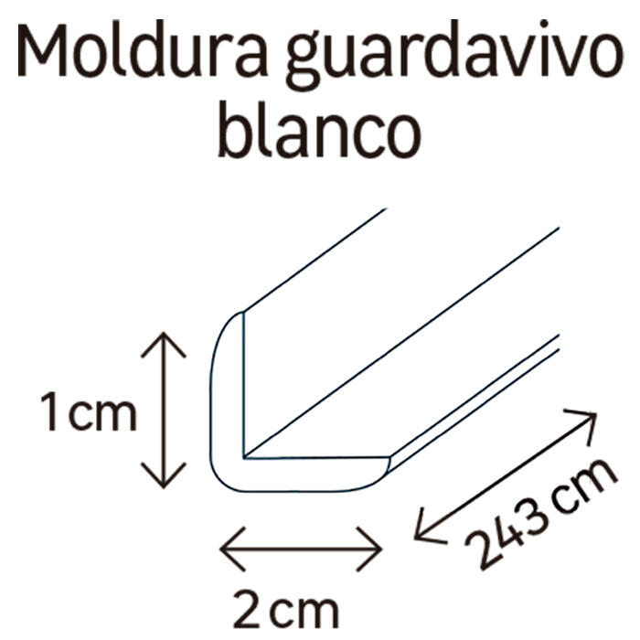 Cubrecantos L de MDF melamina roble 20x10 mm x 2,43 m (ancho x grueso x largo) - 2