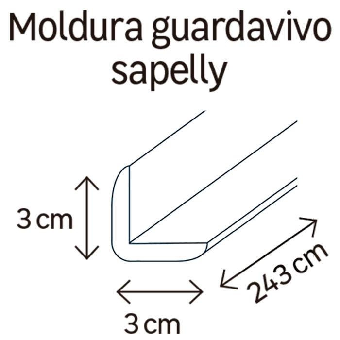 Guardavivo de MDF melamina sapelly 30x30 mm x 2,43 m (ancho x grueso x largo) - 2