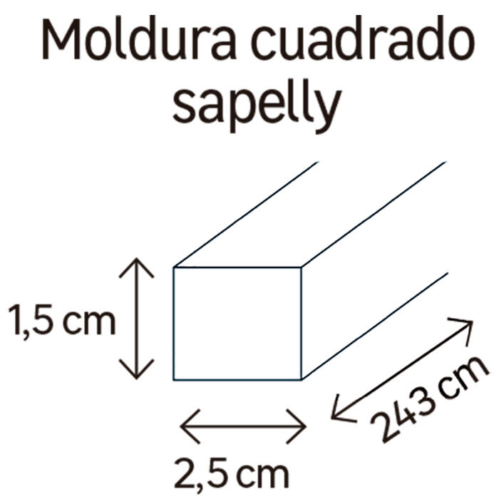 Liston de MDF melamina sapelly 25x15 mm x 2,43 m (ancho x grueso x largo) - 2