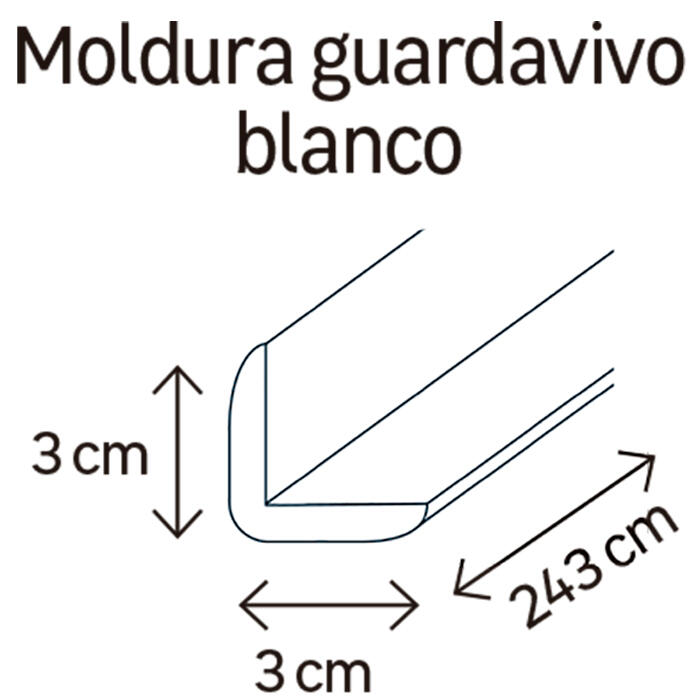 Guardavivo de MDF mel roble adhesivo 30x30 mm x 2,43 m (ancho x grueso x largo) - 2
