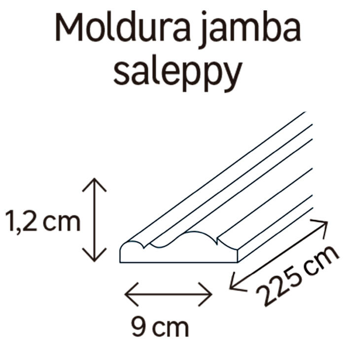 Jamba de MDF sapelly barnizado 90x12 mm x 2,25 m (ancho x grueso x largo) - 2