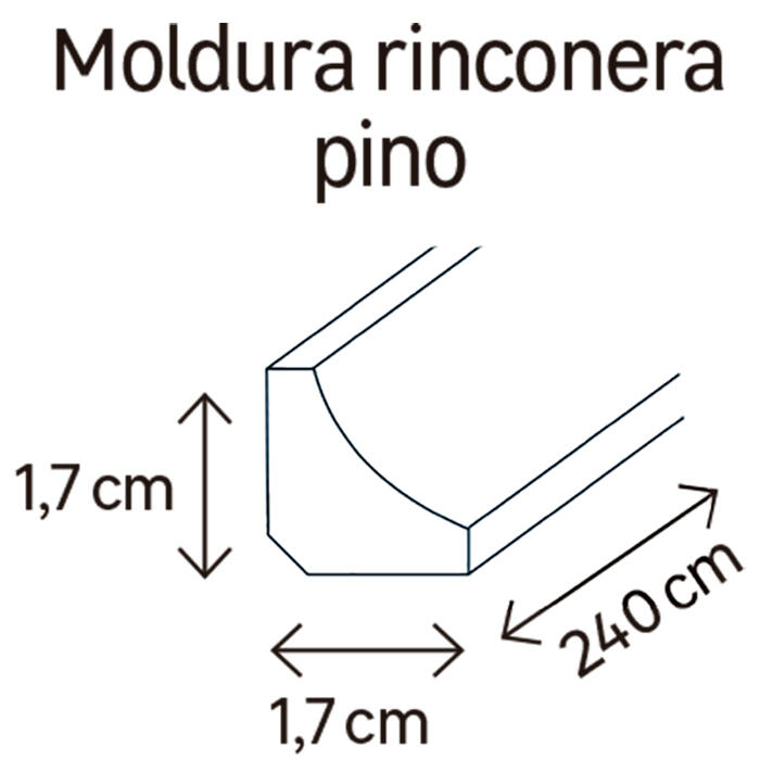 Rinconera Pino 17x17 mm x 2,40 m (ancho x grueso x largo) - 2