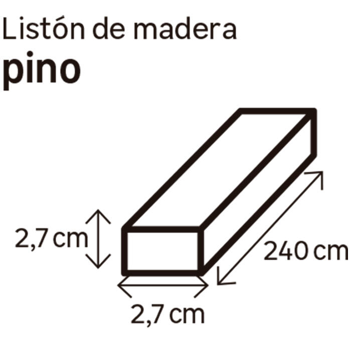 Varilla de pino cepillado de 27mm de diametro x 2,4 m largo - 2
