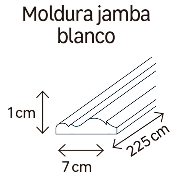 Jamba de mdf melamina roble 70x10 mm x 2,25 m (ancho x grueso x largo) - 2