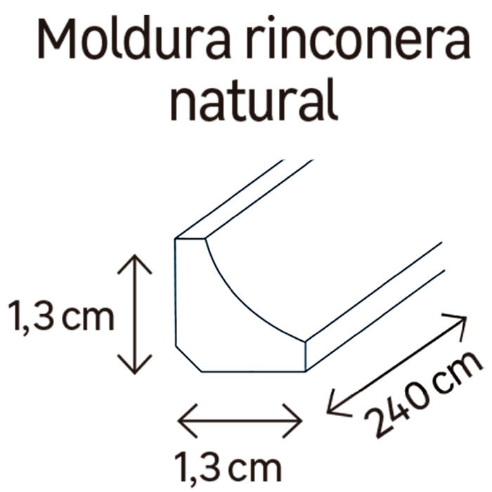 Rinconera Pino 13x13 mm x 2,40 m (ancho x grueso x largo) - 2