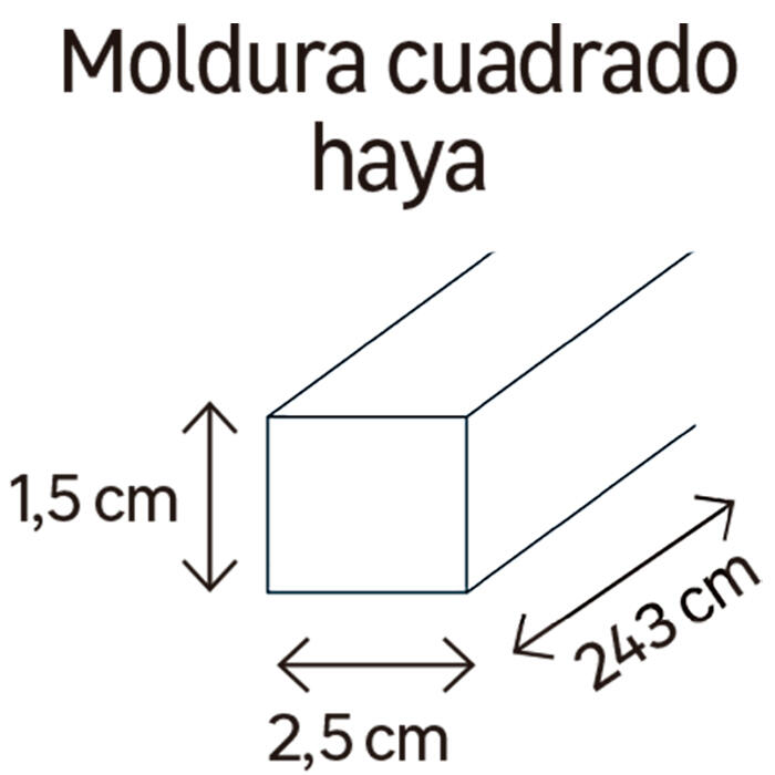 Liston de MDF melamina haya 25x15 mm x 2,43 m (ancho x grueso x largo) - 2