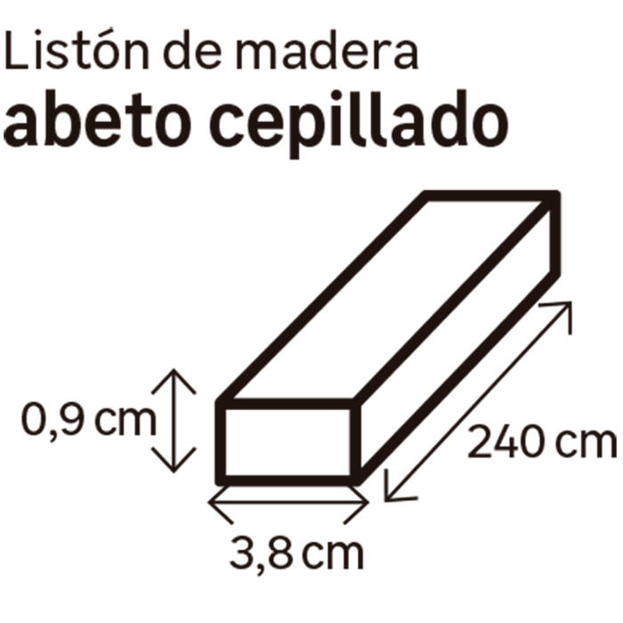 Listón de pino cepillado 9x38mm x 2.4M (ancho x espesor x largo) - 2