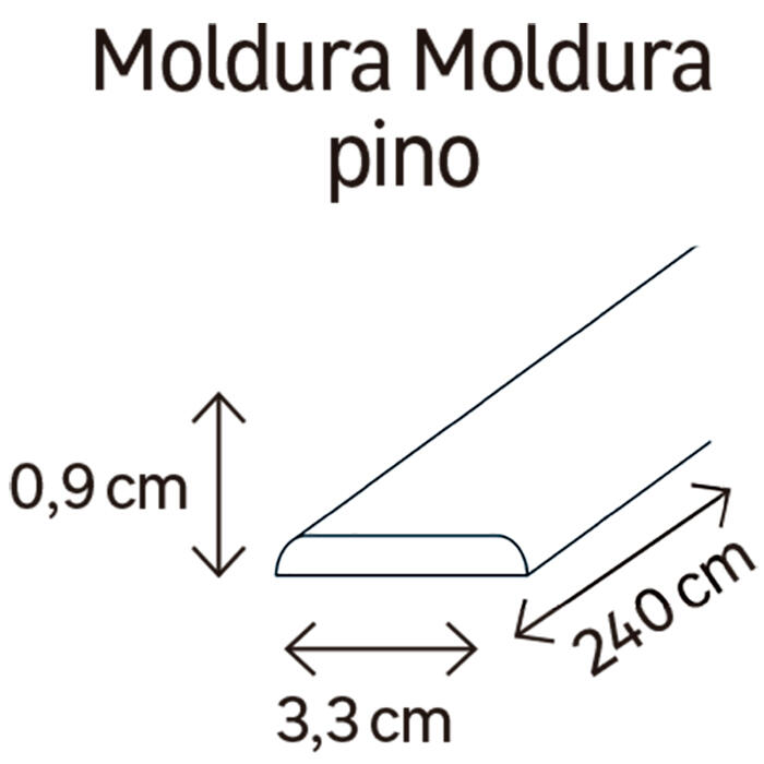 Jamba clasica maciza de pino 33x9 mm x 2,40 m (ancho x grueso x largo) - 2