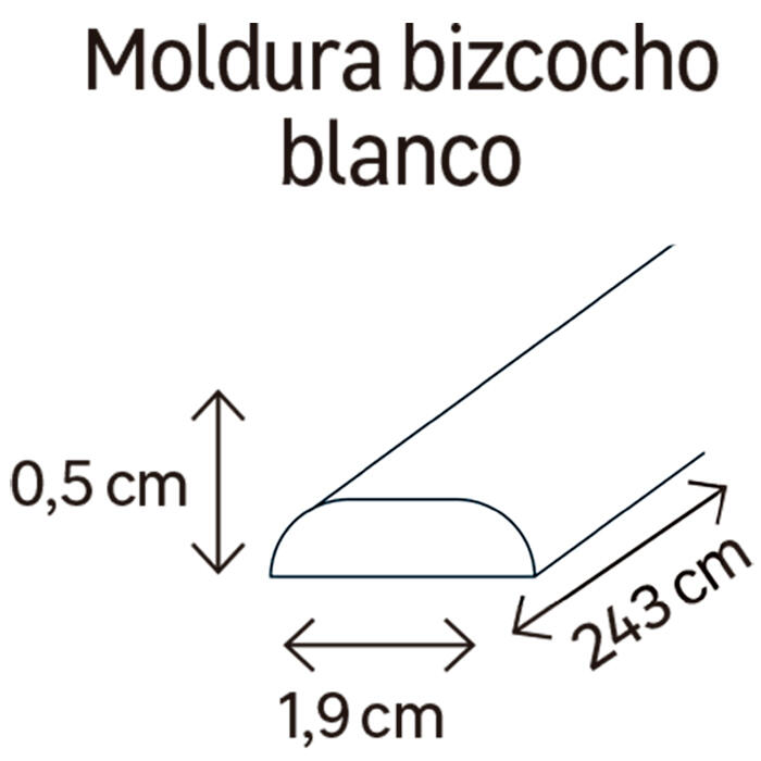 Bizcocho de MDF melamina roble 19x5 mm x 2,43 m (ancho x grueso x largo) - 2