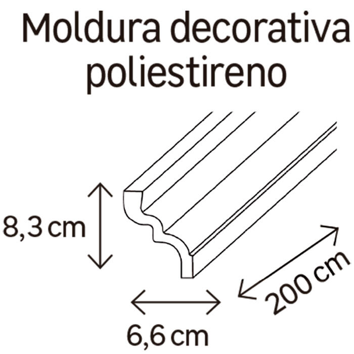 Cornisa LDPS (techo) LX105 83X63X2000 mm - 2