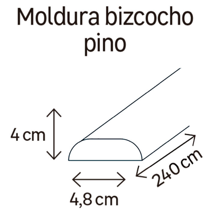 Bizcocho de pino 48x4 mm x 2,40 m (ancho x grueso x largo) - 2