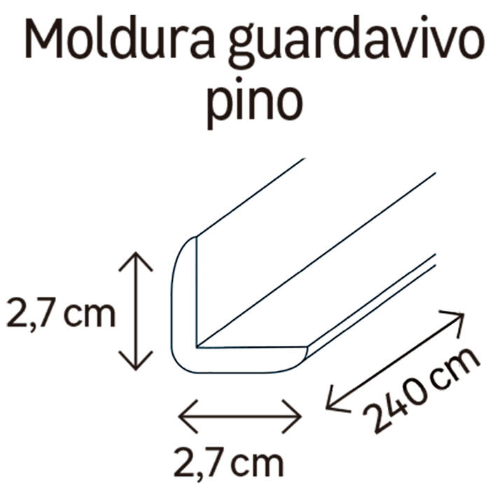 Guardavivo de Pino 27x27 mm x 2,40 m (ancho x grueso x largo) - 2