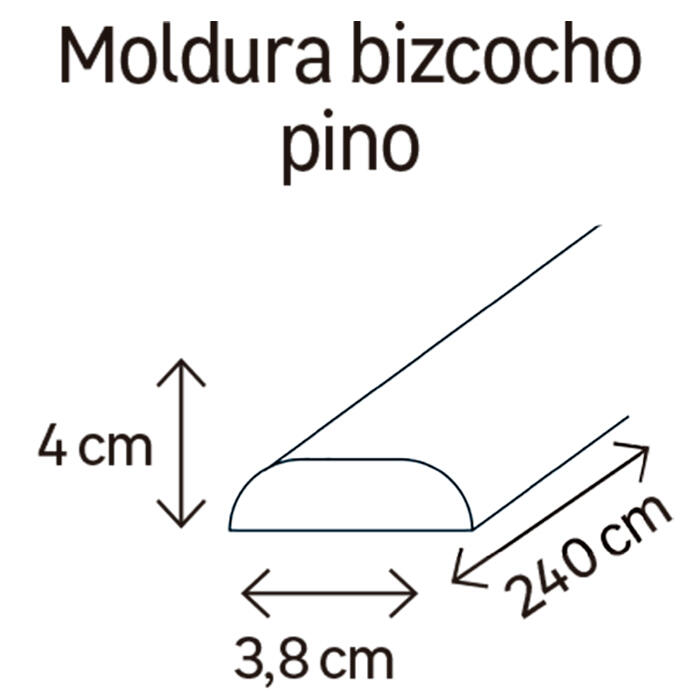 Bizcocho de pino 38x4 mm x 2,40 m (ancho x grueso x largo) - 2