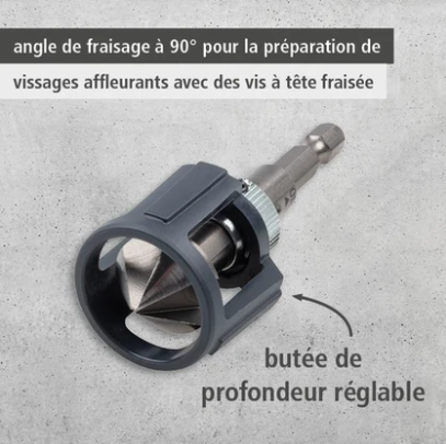 Fraisoir conique avec butée de profondeur WOLFCRAFT, Diam.20 mm - 3
