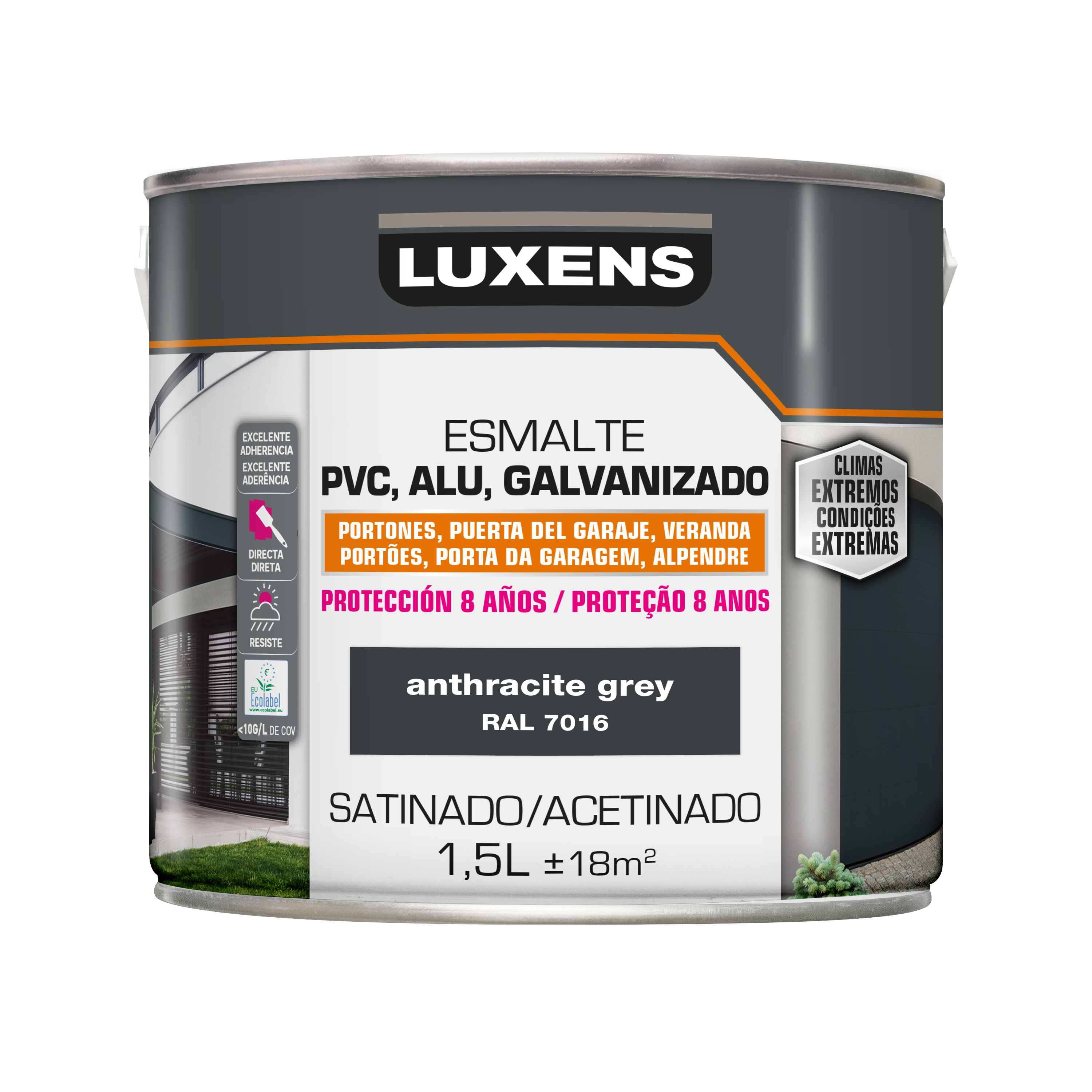 Esmalte ferro brilhante Luxens 1,5L proteção 8 anos antracite grey - 3