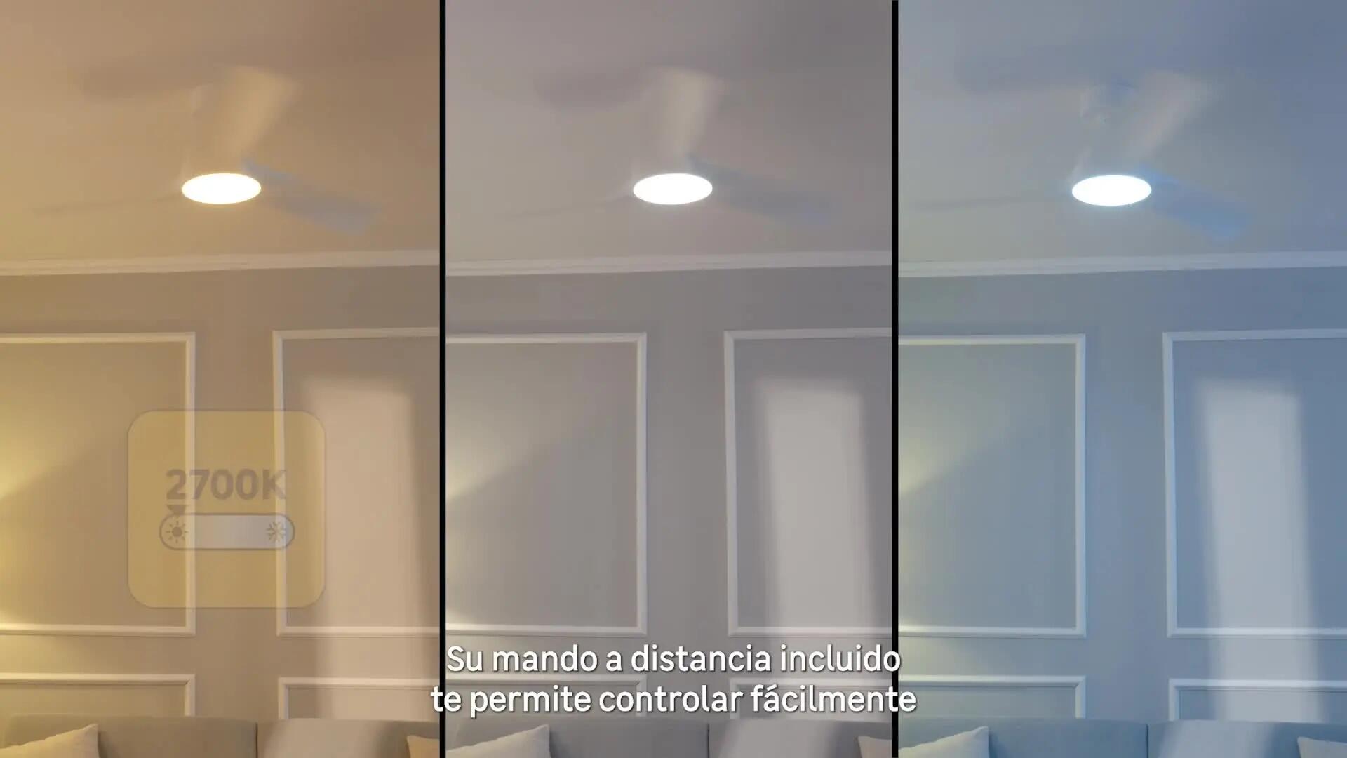 Ventilador de techo con luz silencioso DC 34W con mando WiFi/ APP ø112 cm Aruba Plus INSPIRE blanco luz CCT 3 aspas| 6 velocidades| modo verano/invierno| brisa| temporizador| recomendado de 13 a 20m² - 6