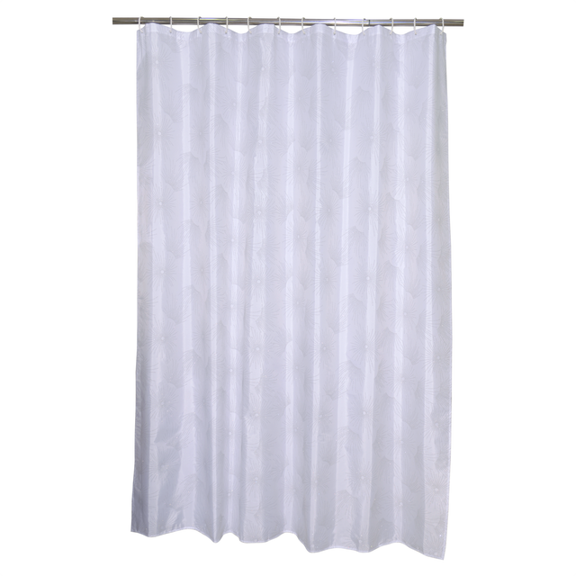 Sfoothome Tenda da doccia in tessuto di poliestere impermeabile resistente alla muffa lavabile con occhielli antiruggine anelli in plastica e robusto bordo rinforzato con pesi. CLEAR 180 x 200 cm