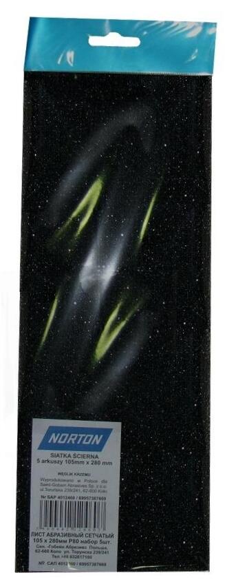Siatka ścierna 105x280 mm P80, 5 szt.