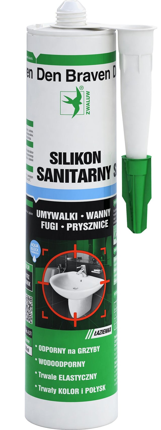 Silikon sanitarny Den Braven 280 ml, biały