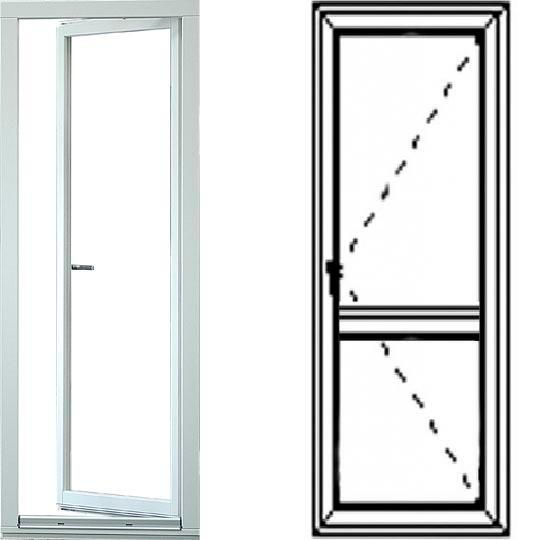 Okno balkonowe 2-szybowe PCV OB4 lewe 865x2095 mm białe