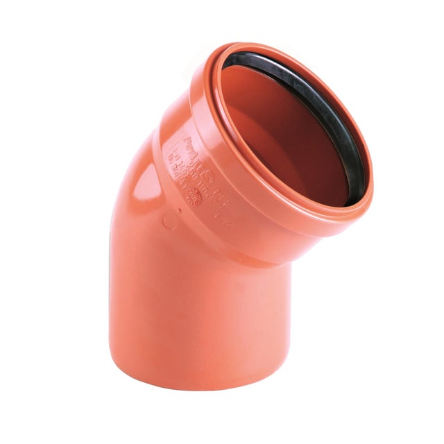 Kolano kanalizacyjne zewnętrzne, PVC fi 110 mm, kąt 15°