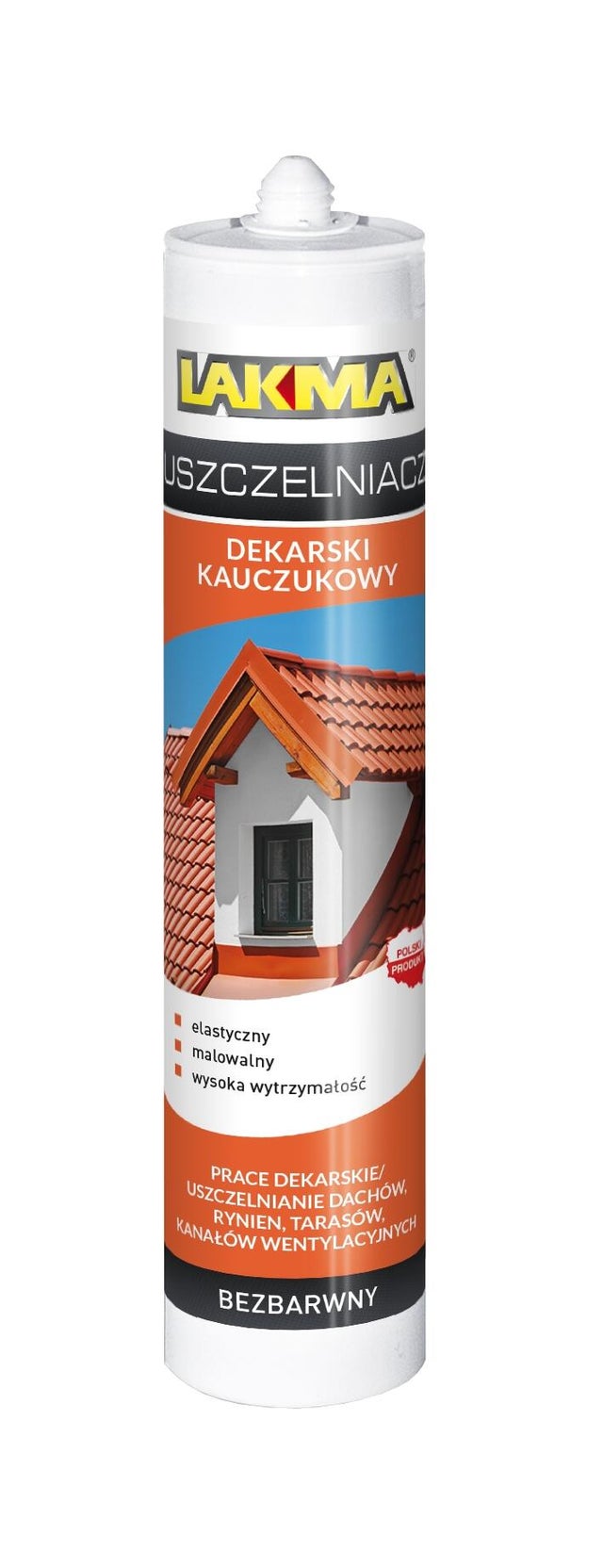 Uszczelniacz dekarski kauczukowy Lakma bezbarwny 280ml