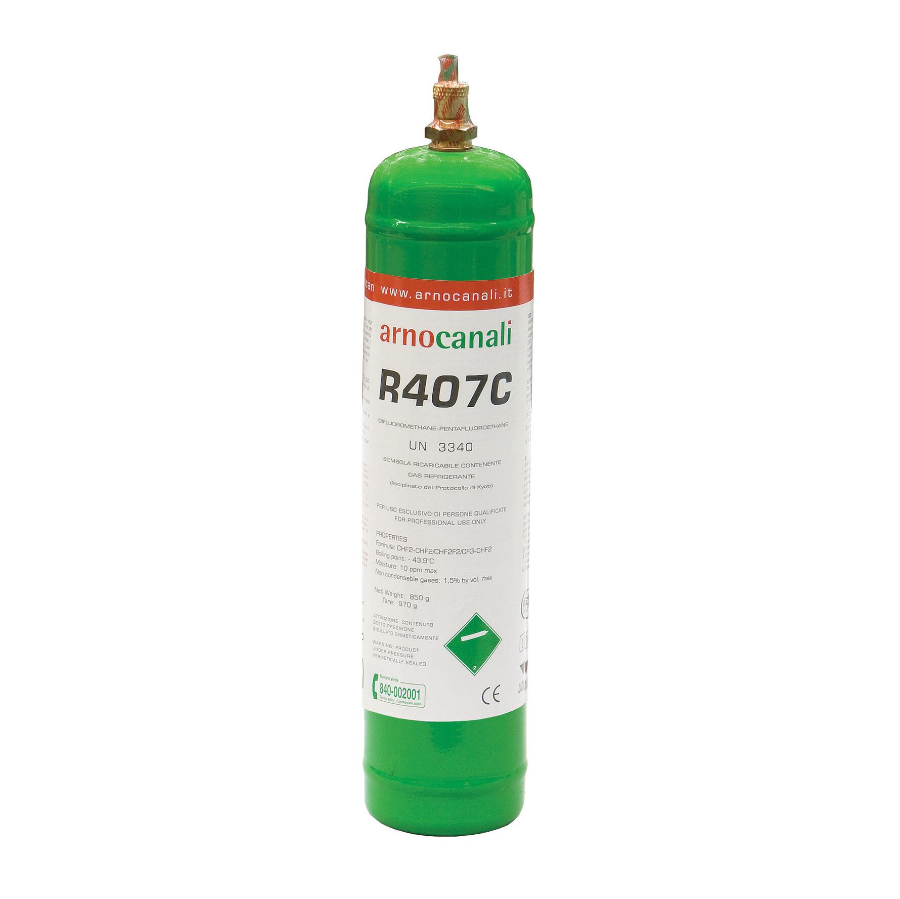2 Confezioni Gas Ecologico Refrigerante V2 PRO 400g - Sostituto Di R22/R407C, Con Valvola Inclusa, Per Condizionatori E Celle Frigorifere