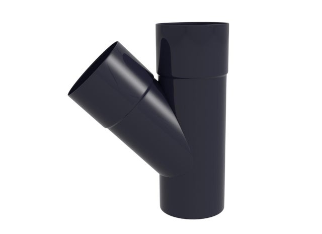 Trójnik fi 50 mm, kąt 45°, grafitowy PVC Scala Plastics