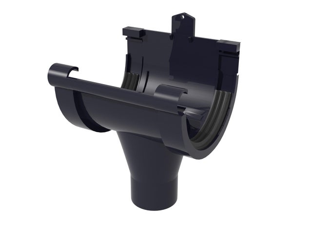 Lej spustowy centralny G80, grafitowy PVC Scala Plastics