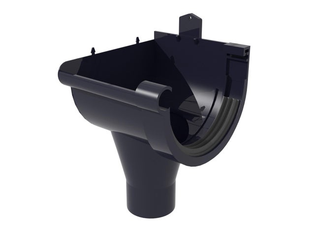Lej spustowy lewy G80, grafitowy PVC Scala Plastics