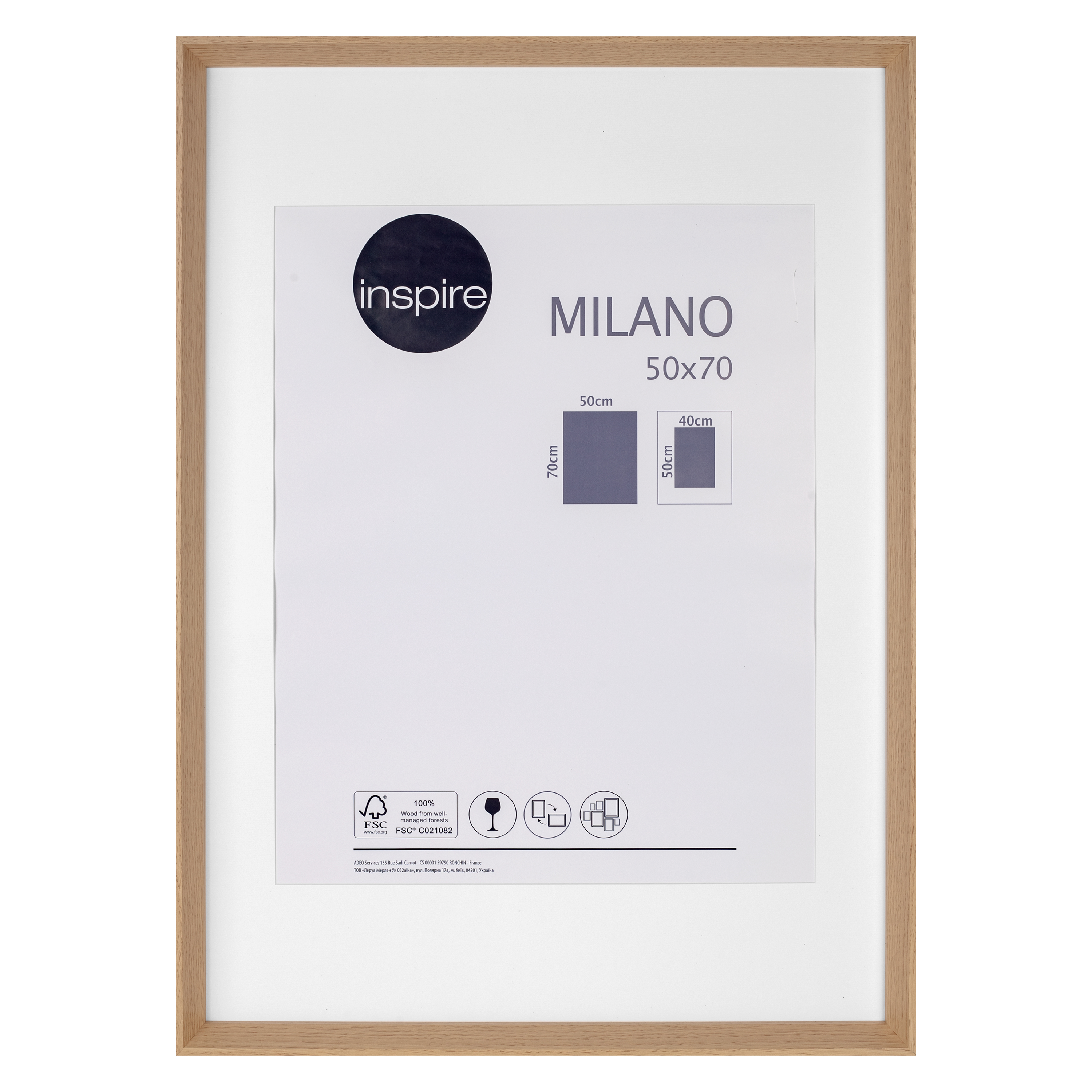 Cadre Photo Aluminium Milano Noir 40x120cm - Minimaliste, Pour Photos Et Puzzles