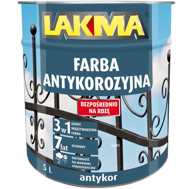 Farba antykorozyjna Antykor Lakma biały 5l