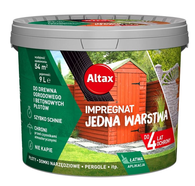 Impregnat do drewna ogrodowego Altax Jedna Warstwa palisander 9l