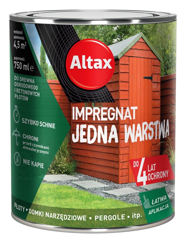 Impregnat do drewna ogrodowego Altax Jedna Warstwa pinia 0,75l