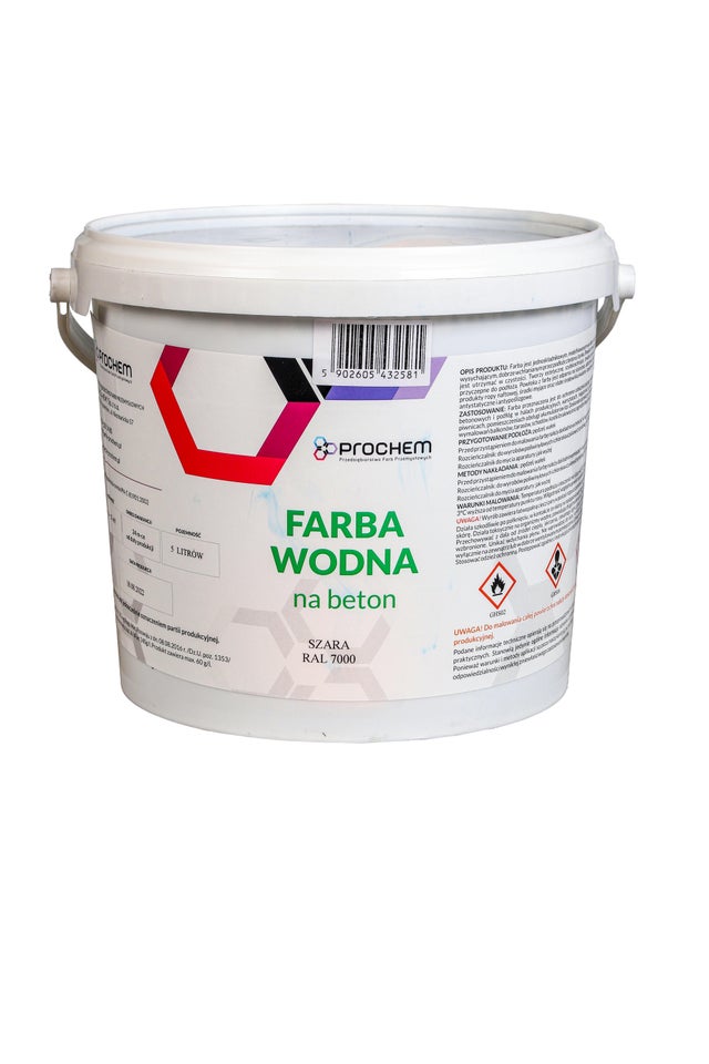 Farba wodna na beton szara 5l