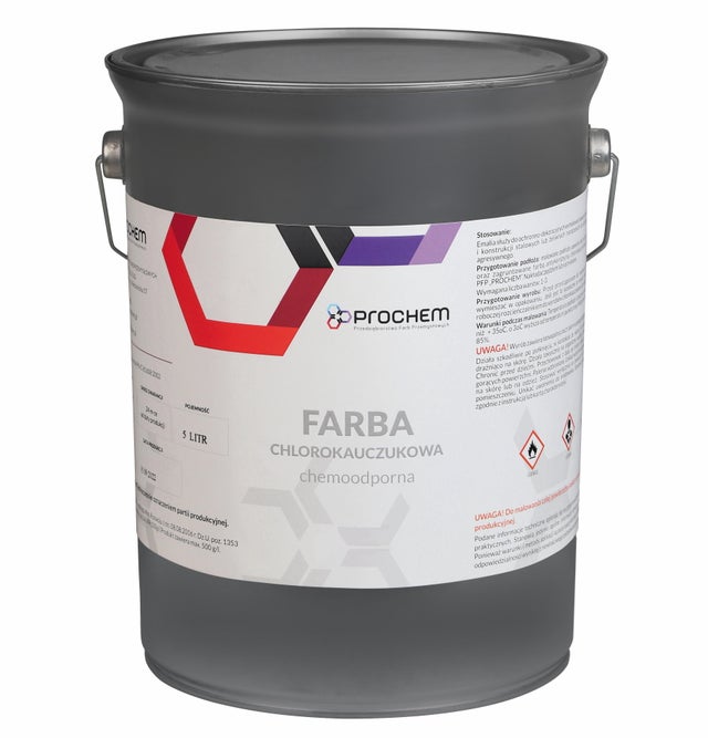 Farba chlorokauczukowa chemoodporna czerwona 5L