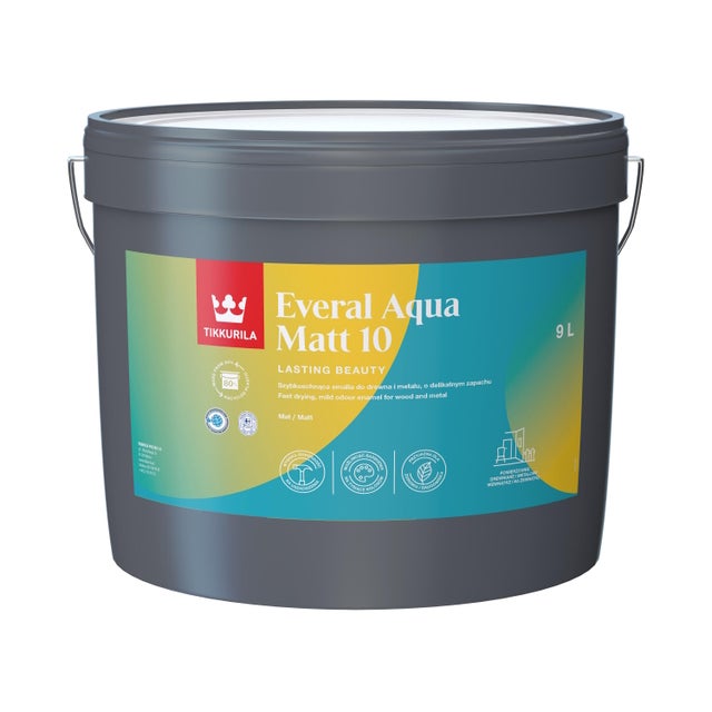 Farba akrylowa Everal Aqua Matt baza C 9l