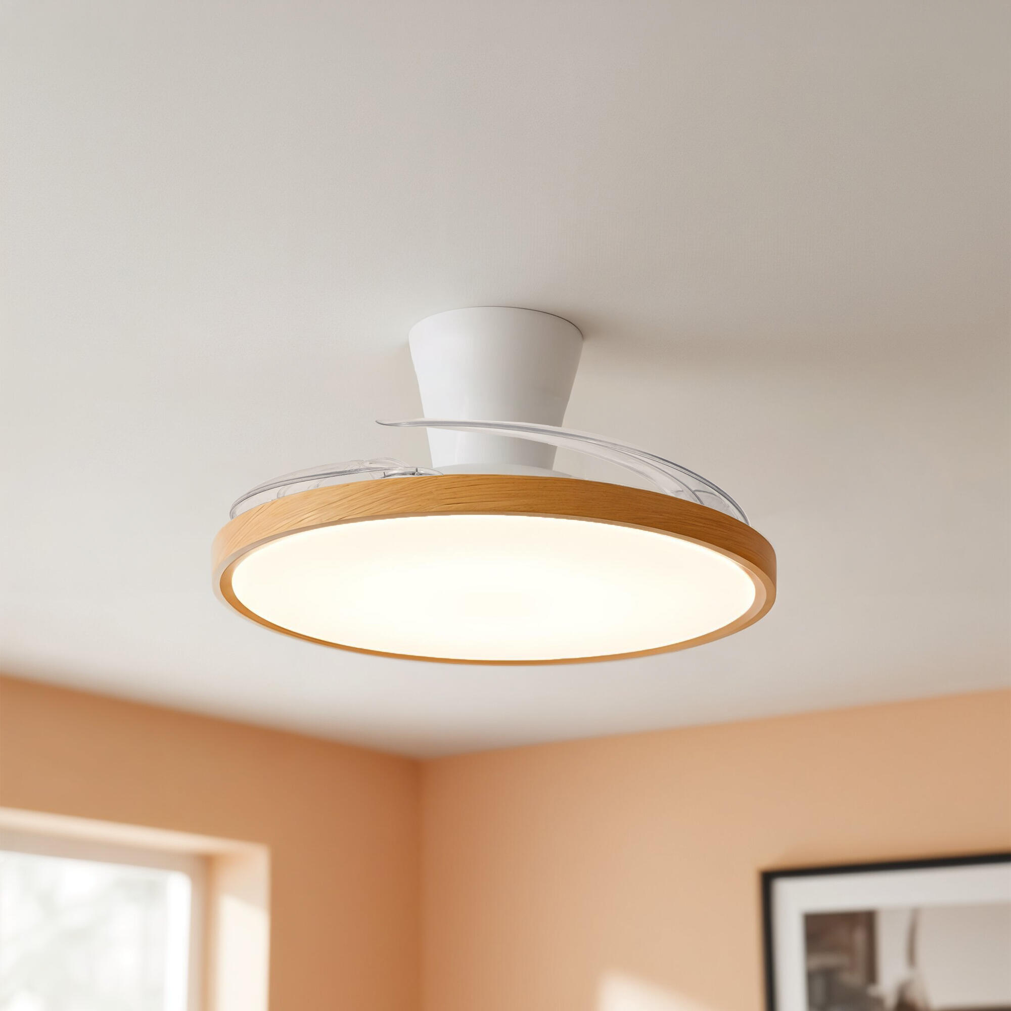 Ventoinha de teto retrátil com fonte de luz 3 pás 102 CM LED 4725 lm branco 85-454-54-102 - 5
