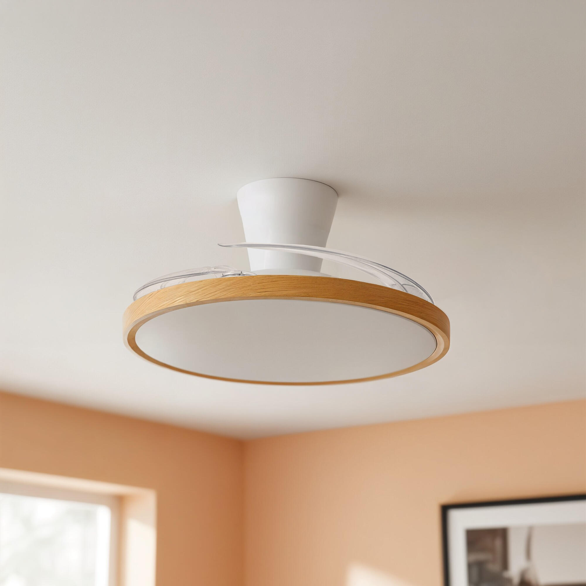 Ventoinha de teto retrátil com fonte de luz 3 pás 102 CM LED 4725 lm branco 85-454-54-102 - 4