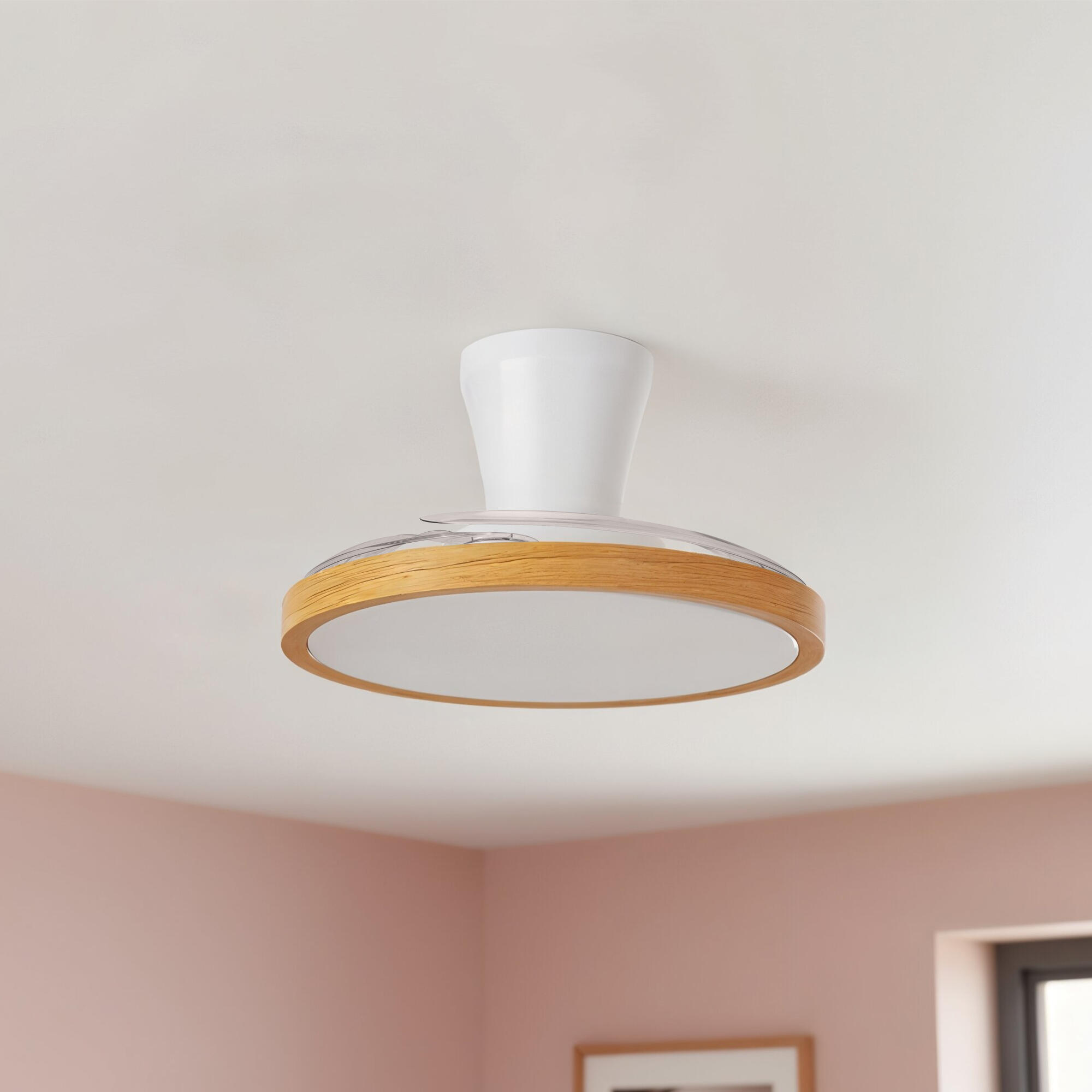 Ventilador de techo con luz silencioso DC 15W con mando ø93 cm Ninja CRISTAL RECORD blanco luz CCT 3 aspas retráctiles tipo lámpara| 6 velocidades| modo verano/invierno| temporizador| brisa| recomendado para <13m² - 5