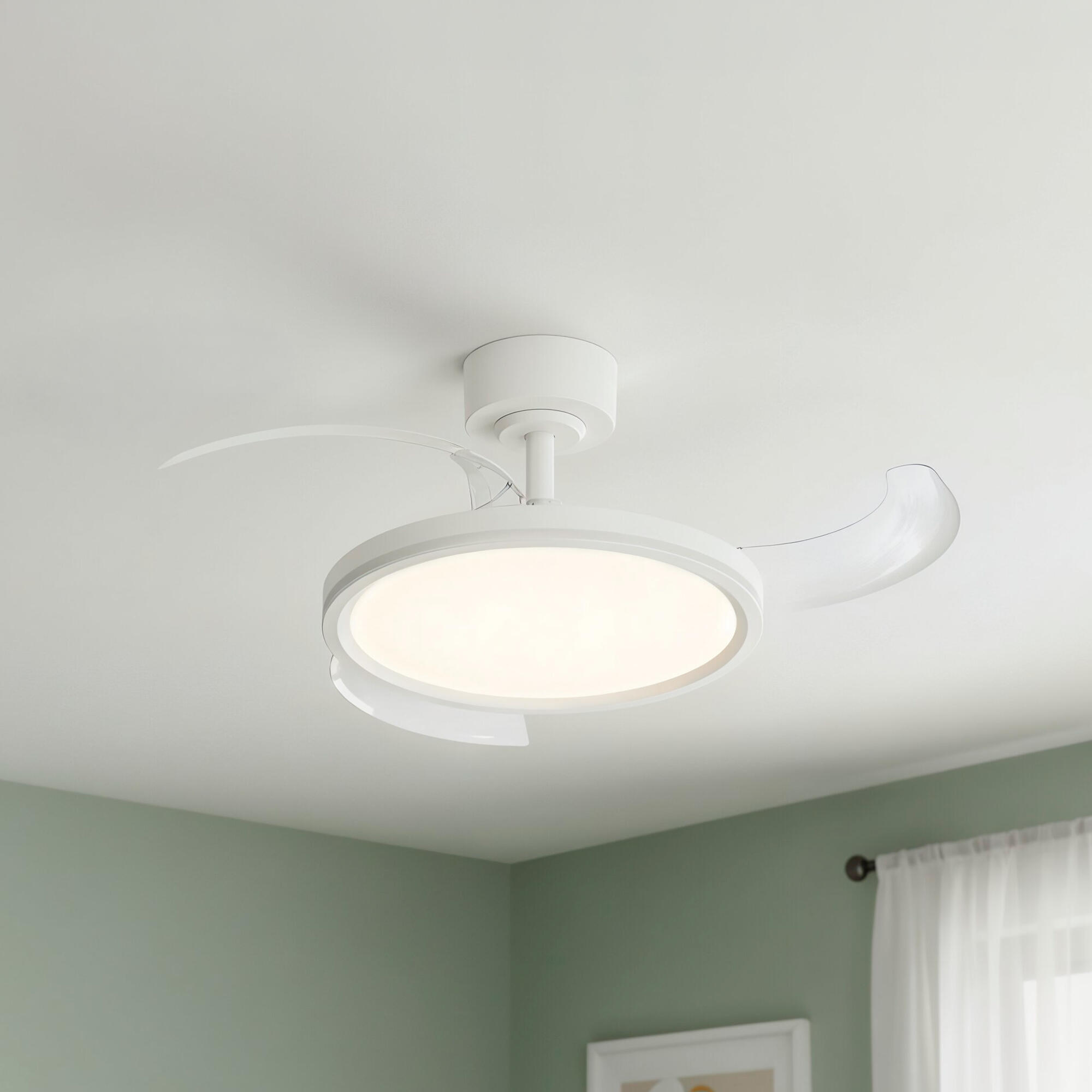 Ventilador de techo con luz silencioso DC 30W con mando ø91 cm Acan S ARTE CONFORT blanco luz CCT 3 aspas| 6 velocidades| modo verano/invierno| temporizador| brisa| recomendado para <13m² - 3